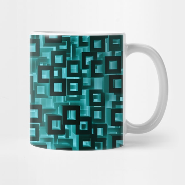 Black Squares Turquoise Haze by AKdesign